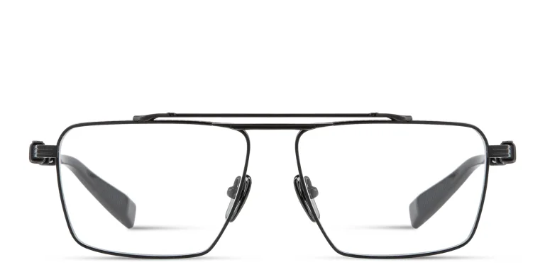 Shop BALMAIN Brigade VI Unisex Wide Rectangle Eyeglasses in Black online.