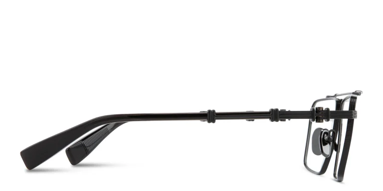 Shop BALMAIN Brigade VI Unisex Wide Rectangle Eyeglasses in Black online.