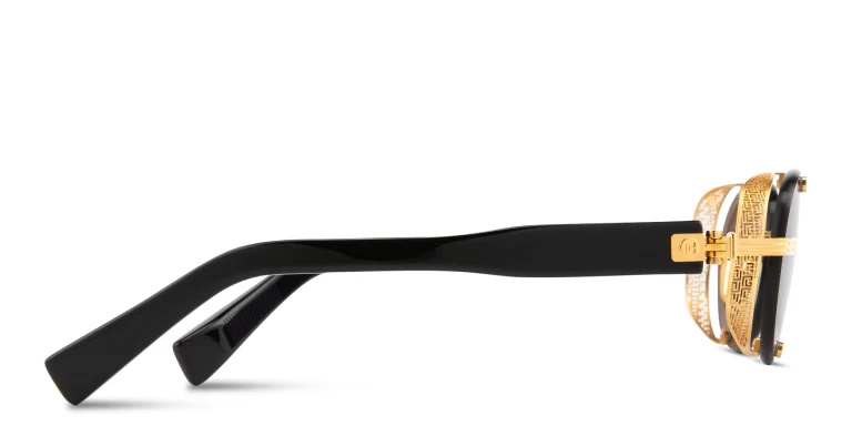 Shop BALMAIN Monsieur Unisex Rimless Round Sunglasses in Gold online.