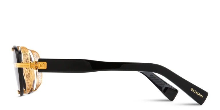 Shop BALMAIN Monsieur Unisex Rimless Round Sunglasses in Gold online.