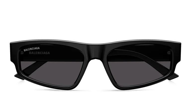 Shop BALENCIAGA Everyday Unisex Rectangle Sunglasses in Black online.