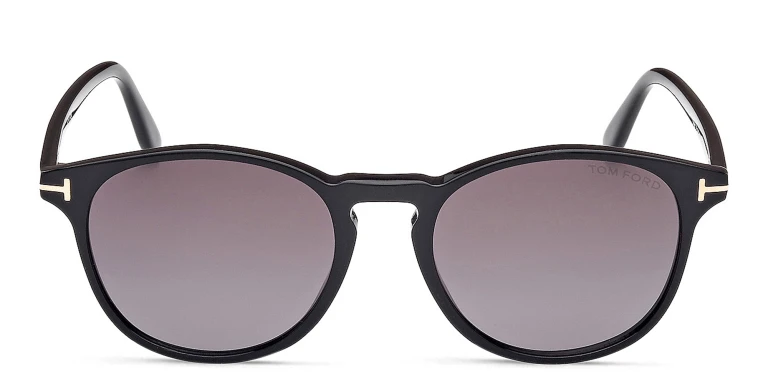 Shop TOM FORD Lewis Round Sunglasses in Black online.