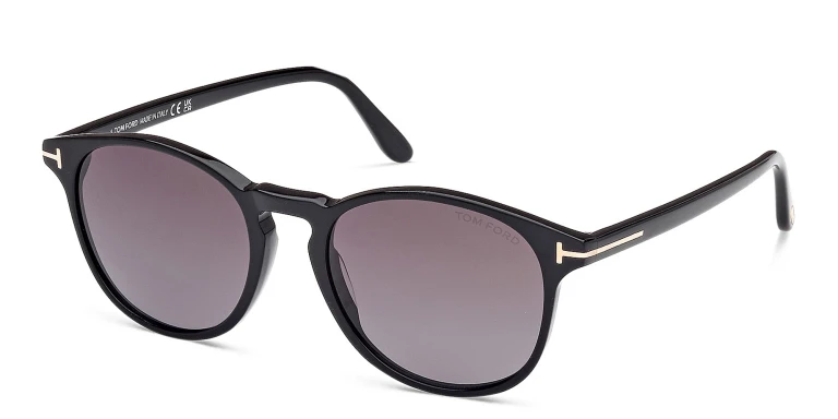 Shop TOM FORD Lewis Round Sunglasses in Black online.