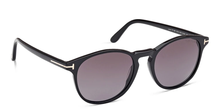 Shop TOM FORD Lewis Round Sunglasses in Black online.