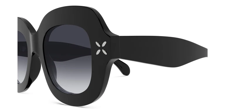 Shop ALAIA Petal-Embellished Oversized Square Sunglasses in Black online.