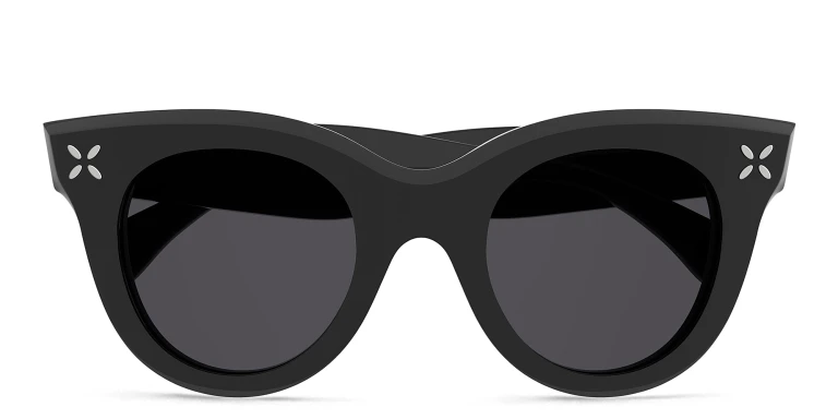 Shop ALAIA Petal-Embellished Cat-Eye Sunglasses in Black online.