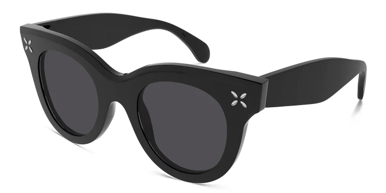 Shop ALAIA Petal-Embellished Cat-Eye Sunglasses in Black online.