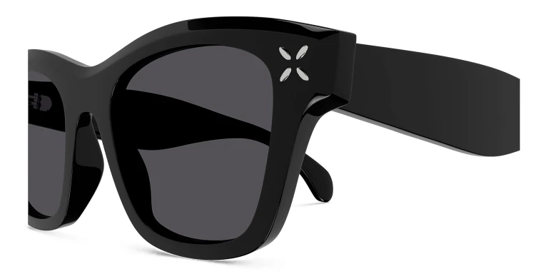 Shop ALAIA Petal-Embellished Square Sunglasses in Black online.