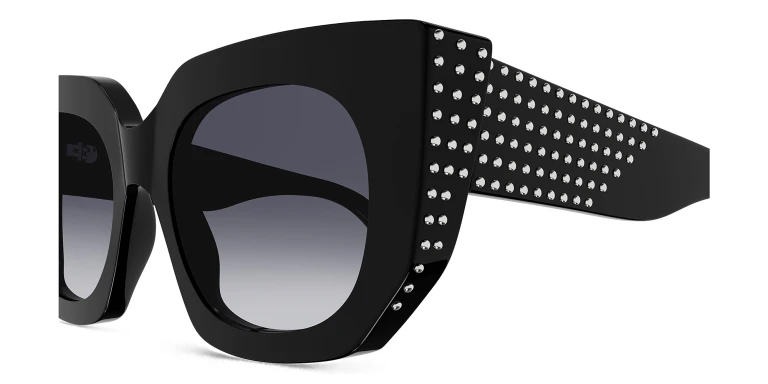 Shop ALAIA Stud-Embellished Square Sunglasses in Black online.