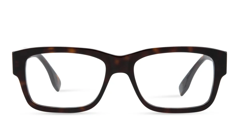 Shop FENDI Fendi Signature Wide Rectangle Eyeglasses in Havana online.