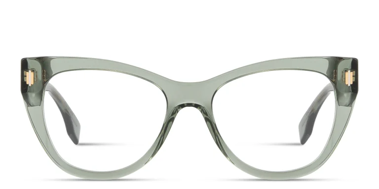 Shop FENDI Roma Cat-Eye Eyeglasses in Green online.
