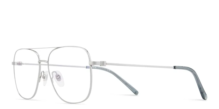 Shop EYE'M Wide Aviator Eyeglasses in Silver online.