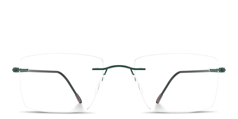 Shop Silhouette Lite Spirit RL Rimless Square Eyeglasses in Green online.