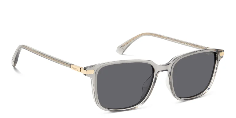Shop Polaroid Logo Square Sunglasses in Beige online.