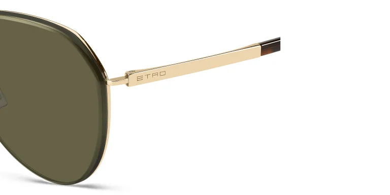 Shop ETRO Luxury Metal Unisex Pilot Sunglasses in Gold online.