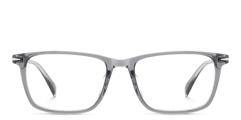 Shop DAVID BECKHAM Timeless Icons Rectangle Eyeglasses in Grey online.