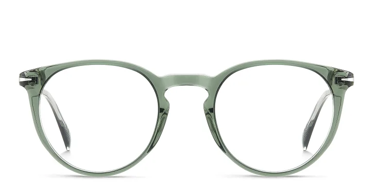 Shop DAVID BECKHAM Timeless Icons Panthos Eyeglasses in Green online.