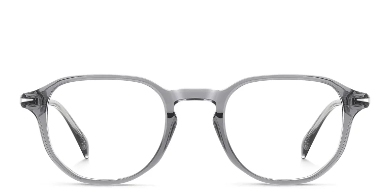 Shop DAVID BECKHAM Timeless Icons Irregular Eyeglasses in Grey online.