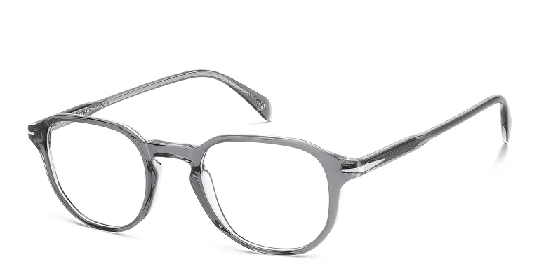 Shop DAVID BECKHAM Timeless Icons Irregular Eyeglasses in Grey online.
