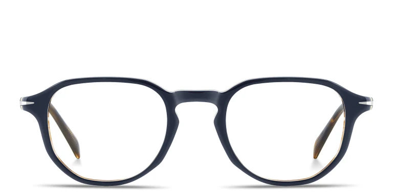 Shop DAVID BECKHAM Talisman Irregular Eyeglasses in Blue online.