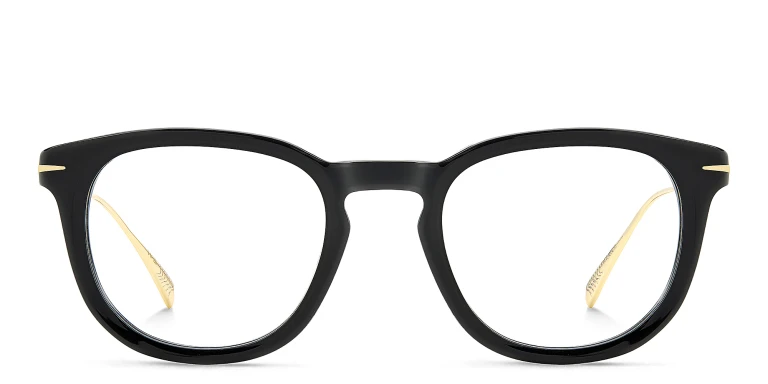 Shop DAVID BECKHAM Style Pioneer Square Eyeglasses in Gold online.