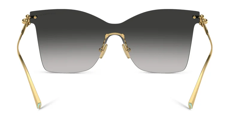 Shop TIFFANY Tiffany HardWear Rimless Cat-Eye Sunglasses in Gold online.