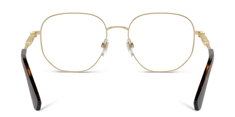 Shop BURBERRY Logo Irregular Eyeglasses in Gold online.