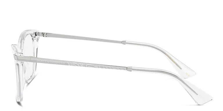 Shop Dolce & Gabbana Logo Rectangle Eyeglasses in Clear online.