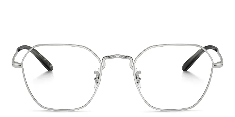 Shop OLIVER PEOPLES Levison Unisex Irregular Eyeglasses in Silver online.