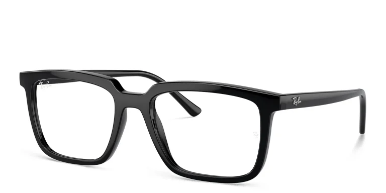 Shop Ray-Ban Alain Optics Unisex Rectangle Eyeglasses in Black online.