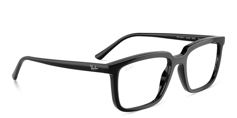 Shop Ray-Ban Alain Optics Unisex Rectangle Eyeglasses in Black online.