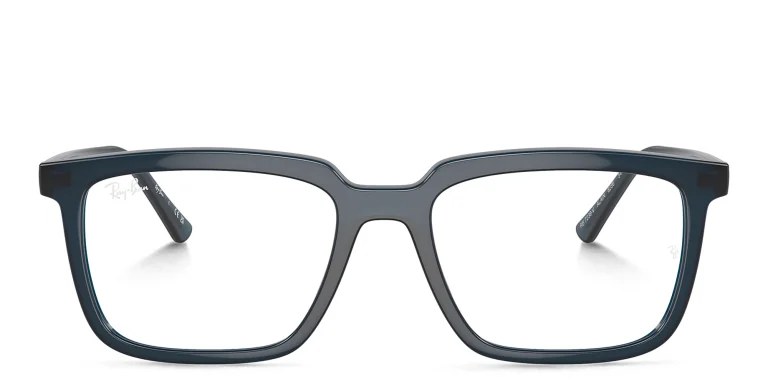 Shop Ray-Ban Alain Optics Unisex Rectangle Eyeglasses in Blue online.
