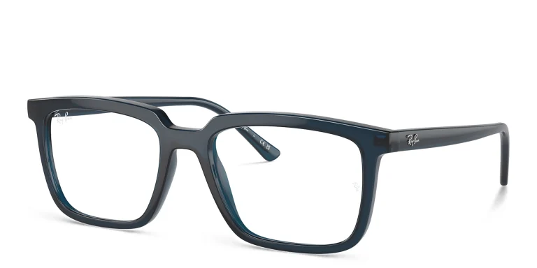 Shop Ray-Ban Alain Optics Unisex Rectangle Eyeglasses in Blue online.