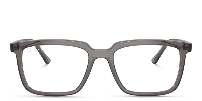 Shop Ray-Ban Alain Optics Unisex Rectangle Eyeglasses in Grey online.