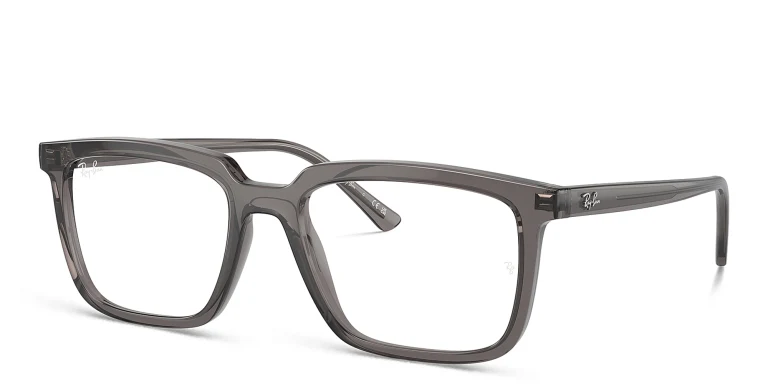 Shop Ray-Ban Alain Optics Unisex Rectangle Eyeglasses in Grey online.