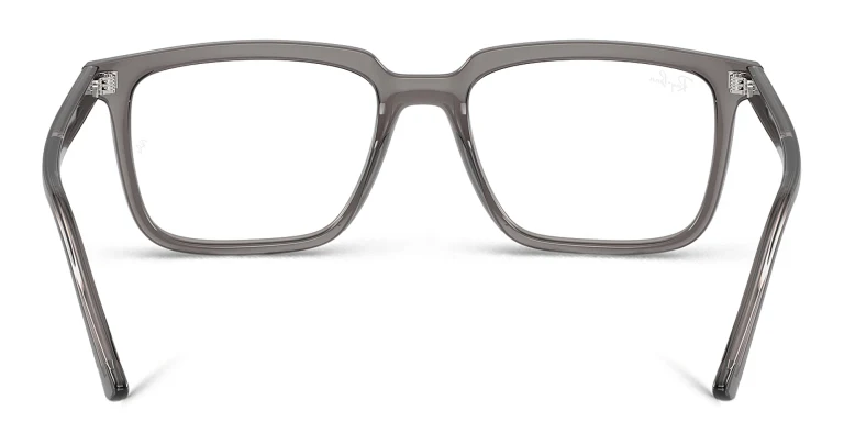 Shop Ray-Ban Alain Optics Unisex Rectangle Eyeglasses in Grey online.
