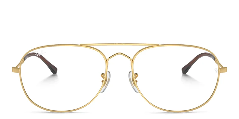 Shop Ray-Ban Bain Bridge Optics Unisex Wide Pilot Eyeglasses in Gold online.