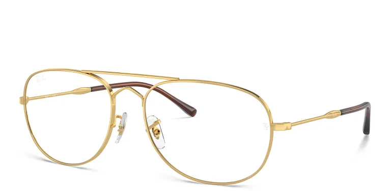 Shop Ray-Ban Bain Bridge Optics Unisex Wide Pilot Eyeglasses in Gold online.