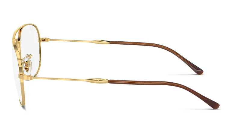 Shop Ray-Ban Bain Bridge Optics Unisex Wide Pilot Eyeglasses in Gold online.