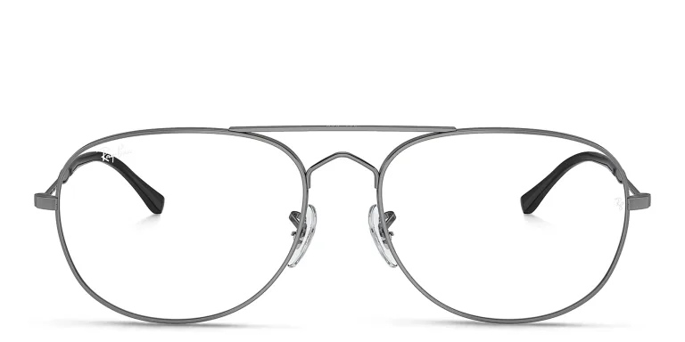 Shop Ray-Ban Bain Bridge Optics Unisex Wide Pilot Eyeglasses in Gunmetal online.
