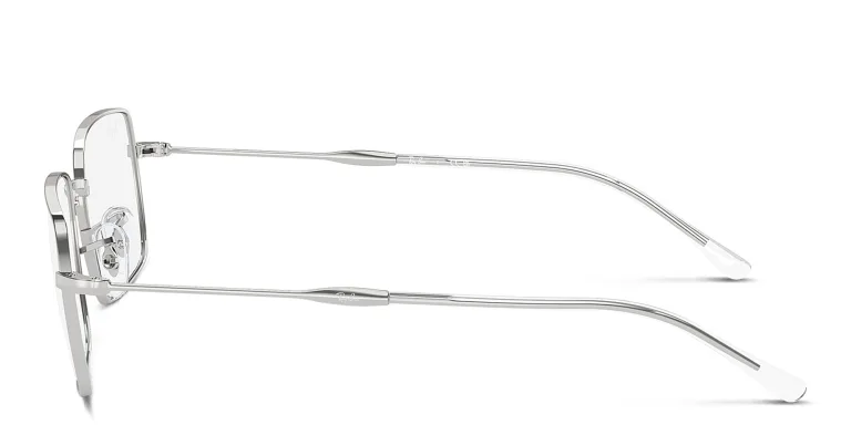 Shop Ray-Ban Optics Unisex Rectangle Eyeglasses in Silver online.