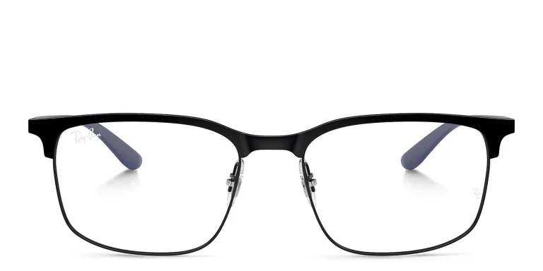 Shop Ray-Ban Optics Unisex Wide Square Eyeglasses in Black online.