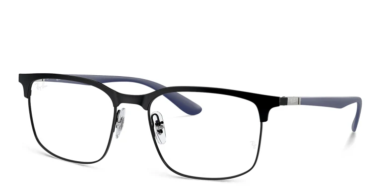 Shop Ray-Ban Optics Unisex Wide Square Eyeglasses in Black online.