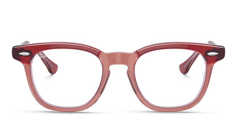 Shop Ray-Ban Junior Optics Kids Square Eyeglasses in Red online.
