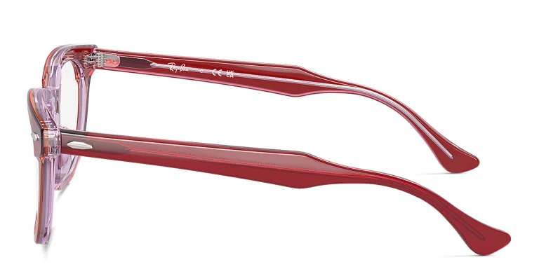 Shop Ray-Ban Junior Optics Kids Square Eyeglasses in Red online.