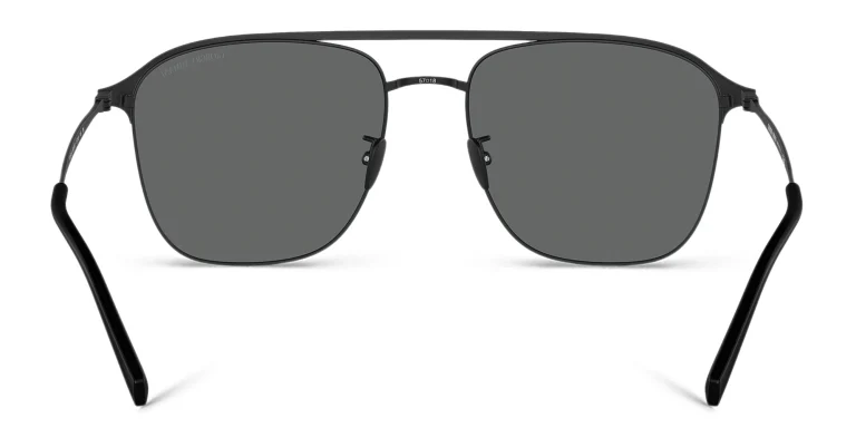 Shop GIORGIO ARMANI Logo Square Sunglasses in Black online.