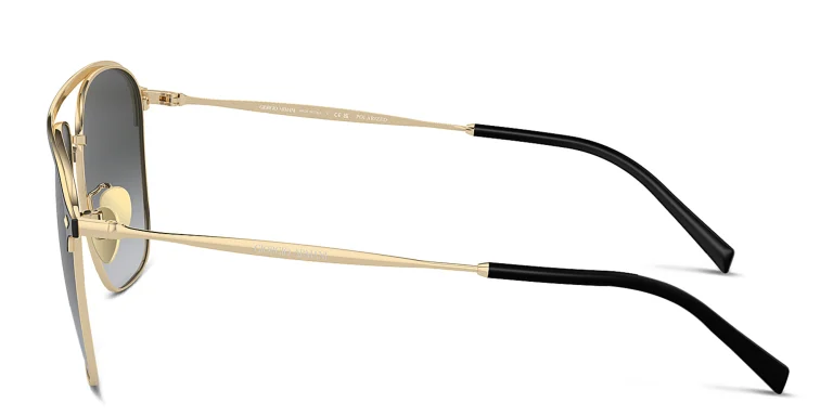 Shop GIORGIO ARMANI Logo Square Sunglasses in Gold online.