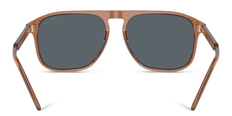 Shop GIORGIO ARMANI Logo Square Sunglasses in Brown online.