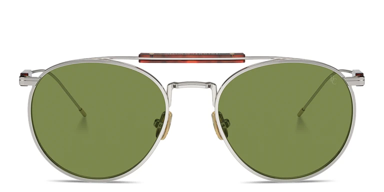 Shop BRUNELLO CUCINELLI Sartorial Sunset Unisex Round Sunglasses in Silver online.