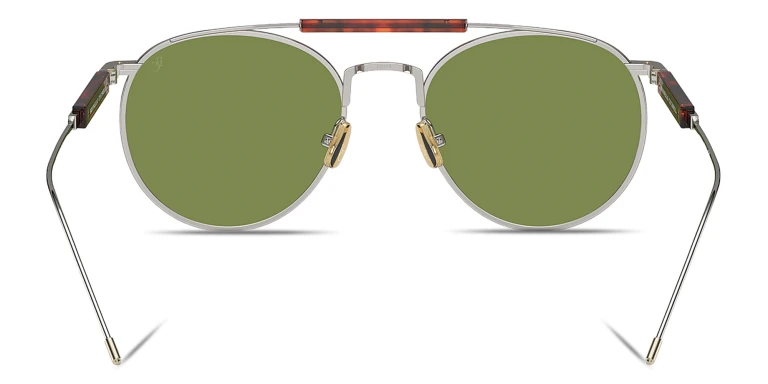 Shop BRUNELLO CUCINELLI Sartorial Sunset Unisex Round Sunglasses in Silver online.